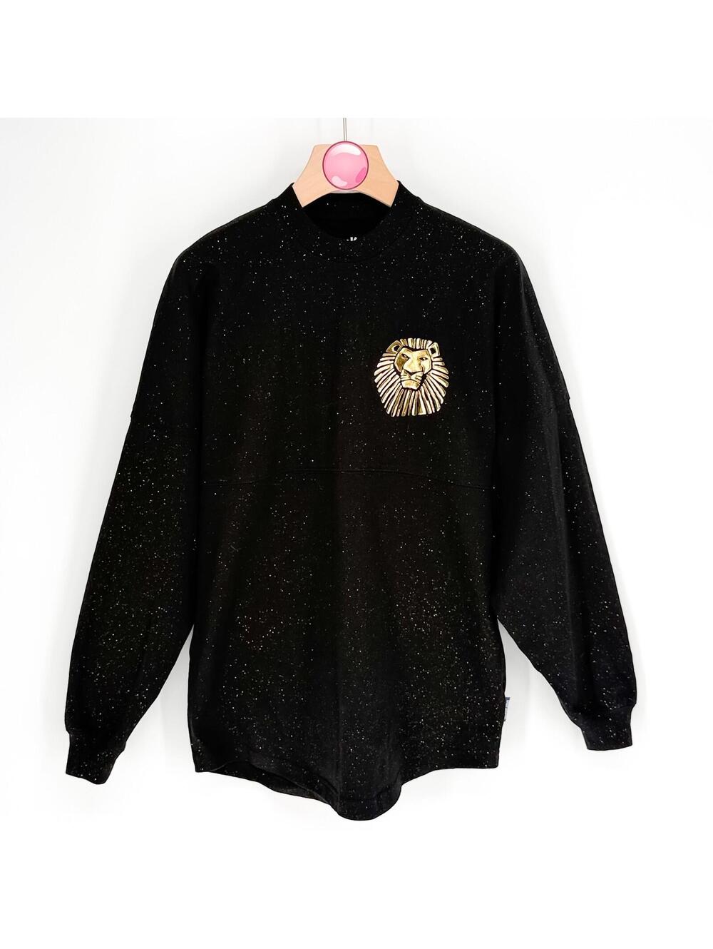Disney Lion King Spirit Jersey Black Gold Glitter Simba Graphic Top Womens XS